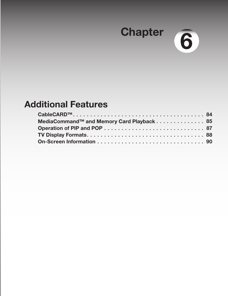 Chapter, Additional features | MITSUBISHI ELECTRIC WD-73827 User Manual | Page 83 / 128