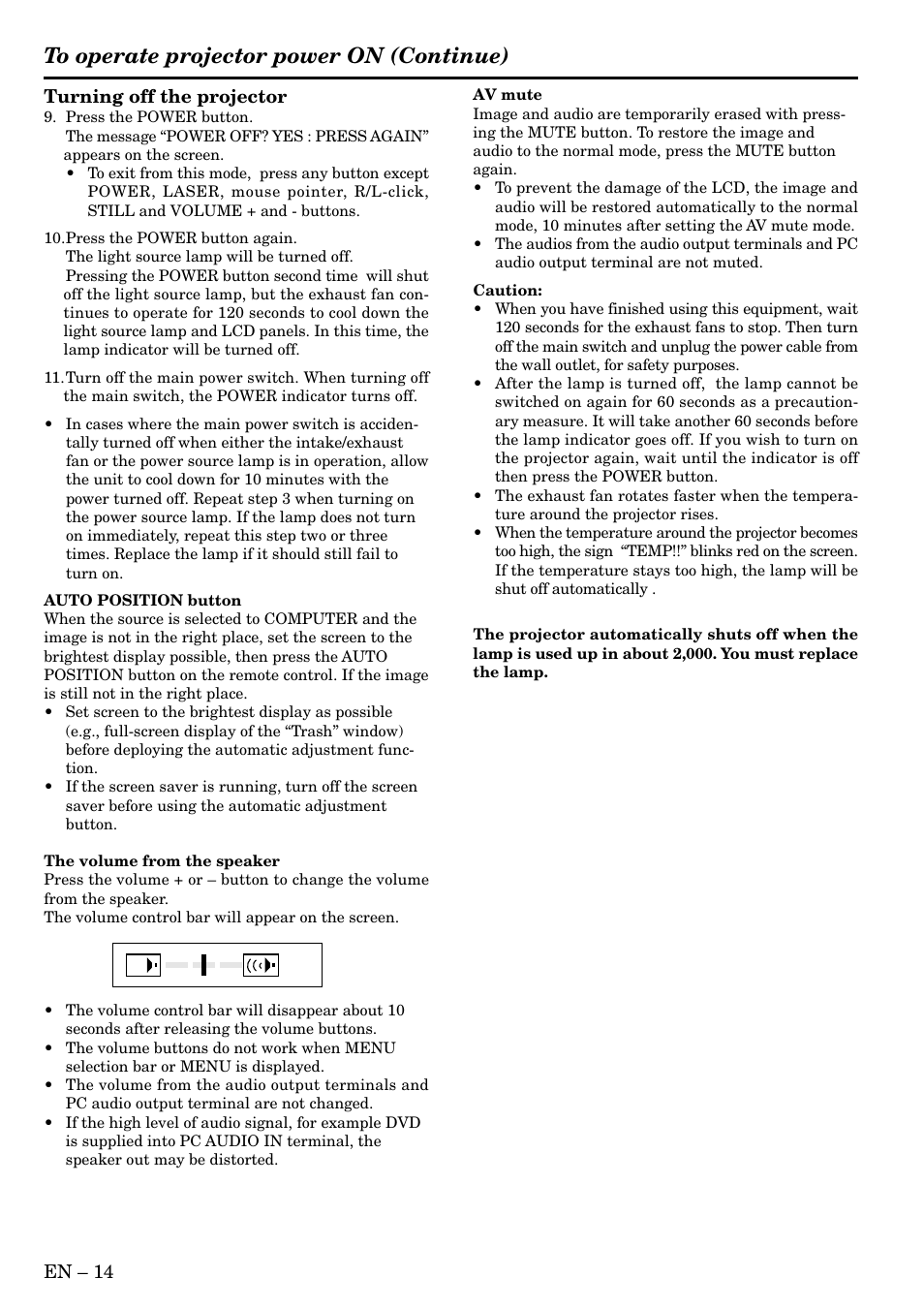 MITSUBISHI ELECTRIC LVP S290U User Manual | Page 14 / 28