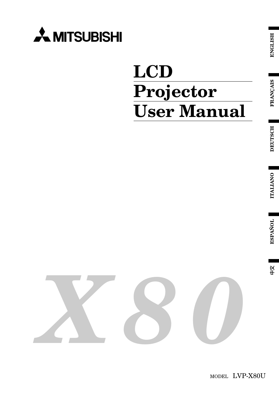 MITSUBISHI ELECTRIC LVP-X80U User Manual | 33 pages