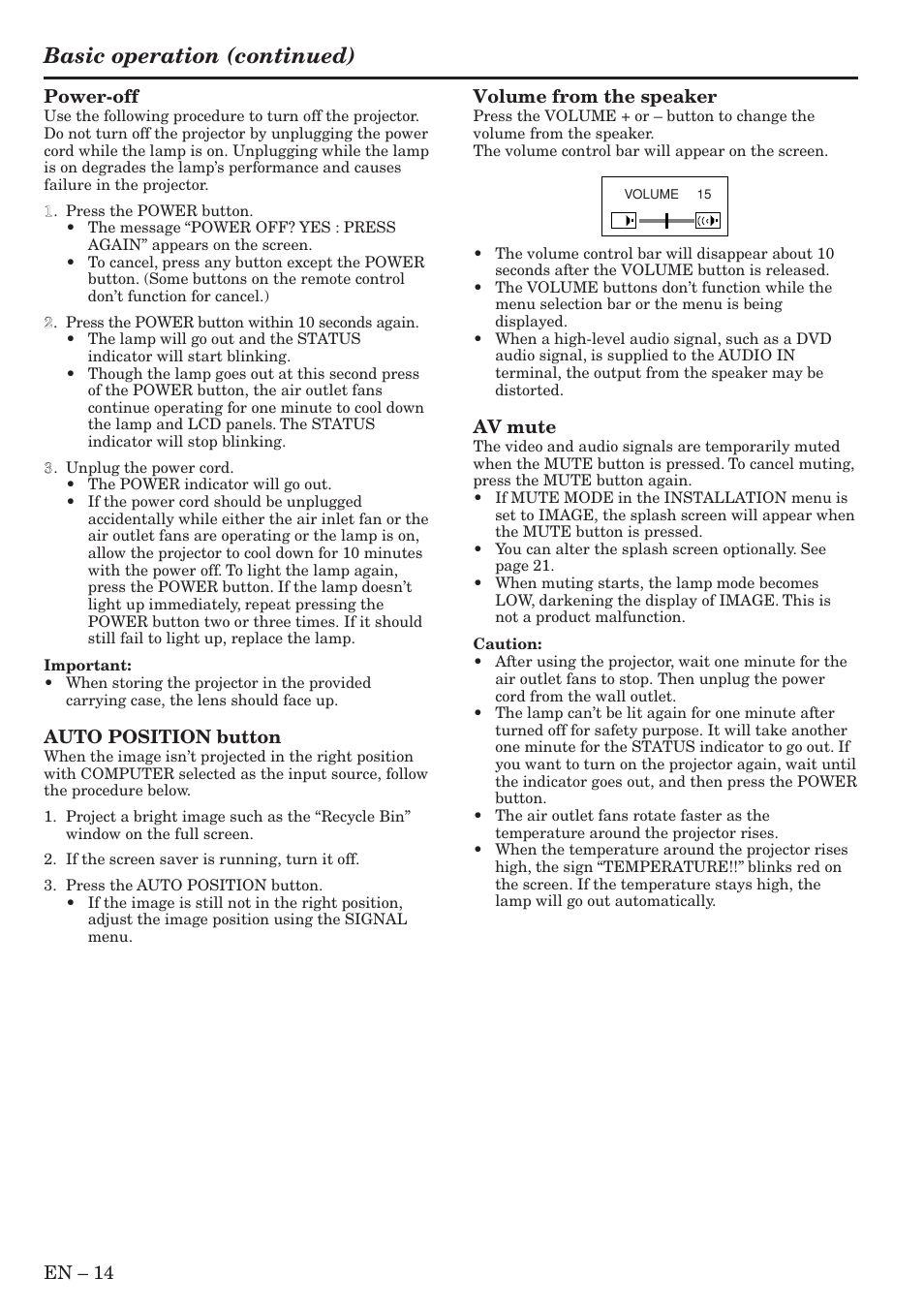 Basic operation (continued) | MITSUBISHI ELECTRIC SL4SU User Manual | Page 14 / 34