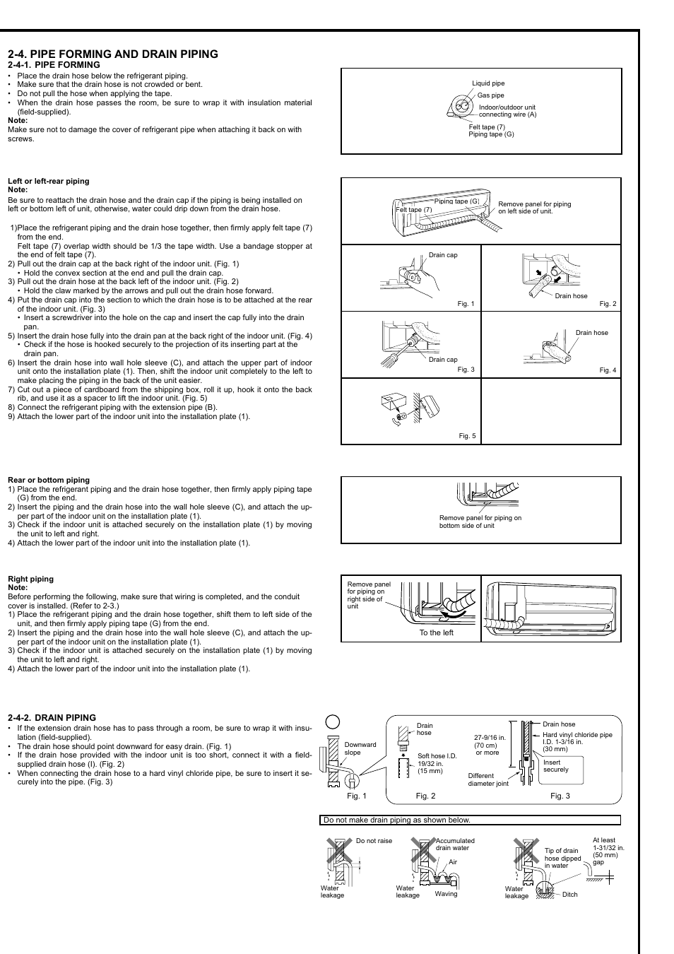 4. pipe forming and drain piping | MITSUBISHI ELECTRIC MSZ-FD09/12NA User Manual | Page 5 / 8