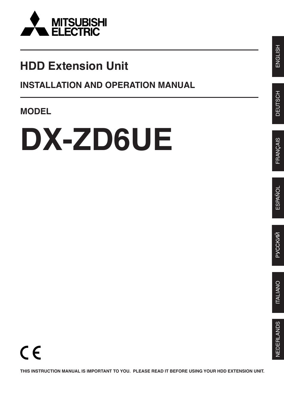 MITSUBISHI ELECTRIC DX-ZD6UE User Manual | 21 pages