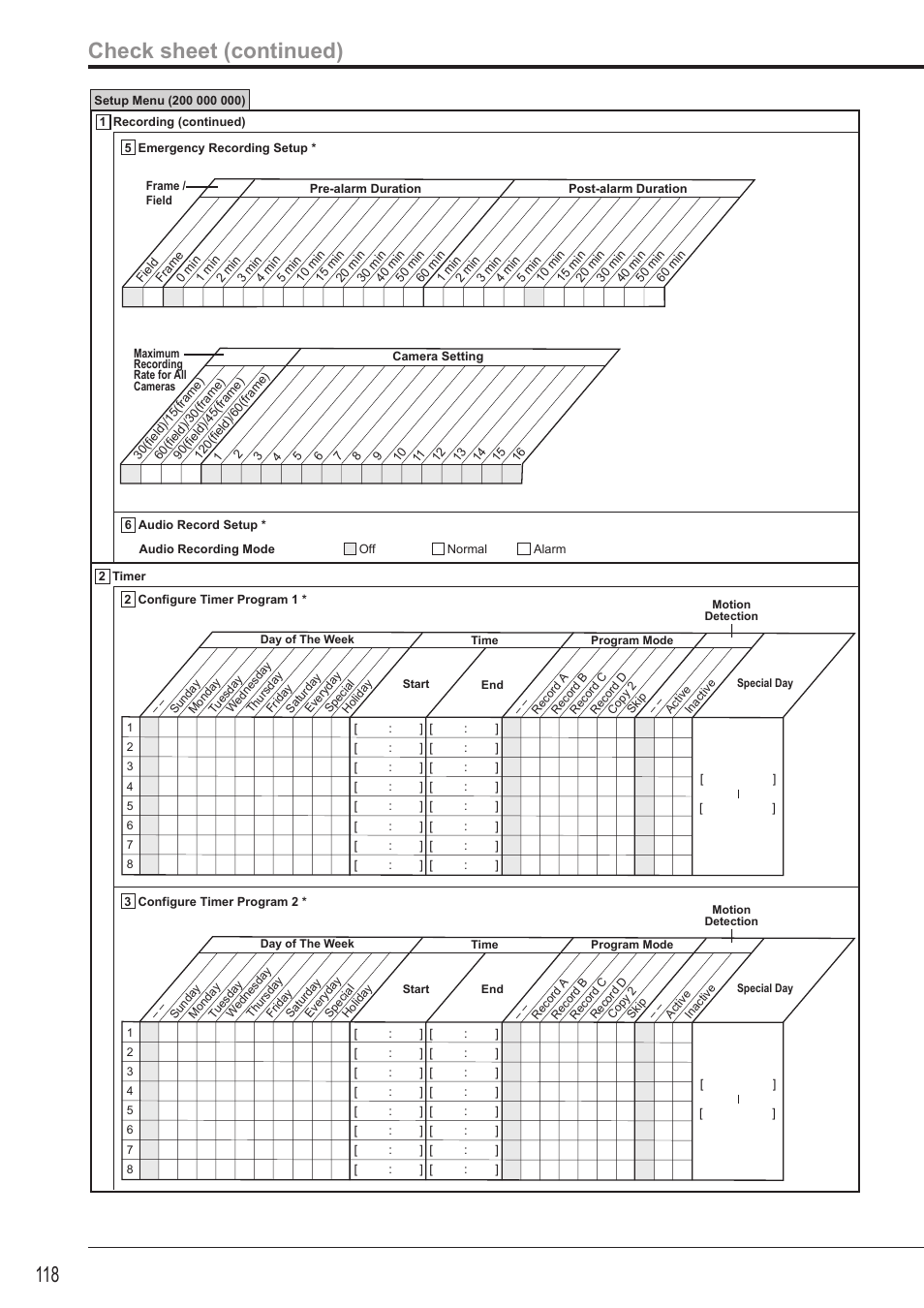 Check sheet (continued) | MITSUBISHI ELECTRIC DX-TL4516U User Manual | Page 121 / 131