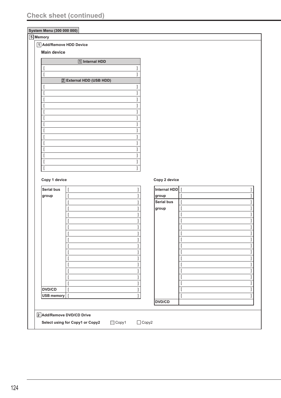 Check sheet (continued) | MITSUBISHI ELECTRIC DX-TL4516U User Manual | Page 127 / 131