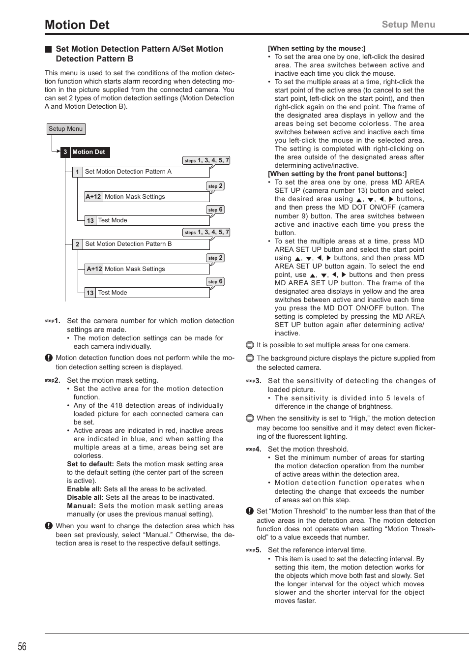 Motion det, Setup menu | MITSUBISHI ELECTRIC DX-TL4516U User Manual | Page 59 / 131