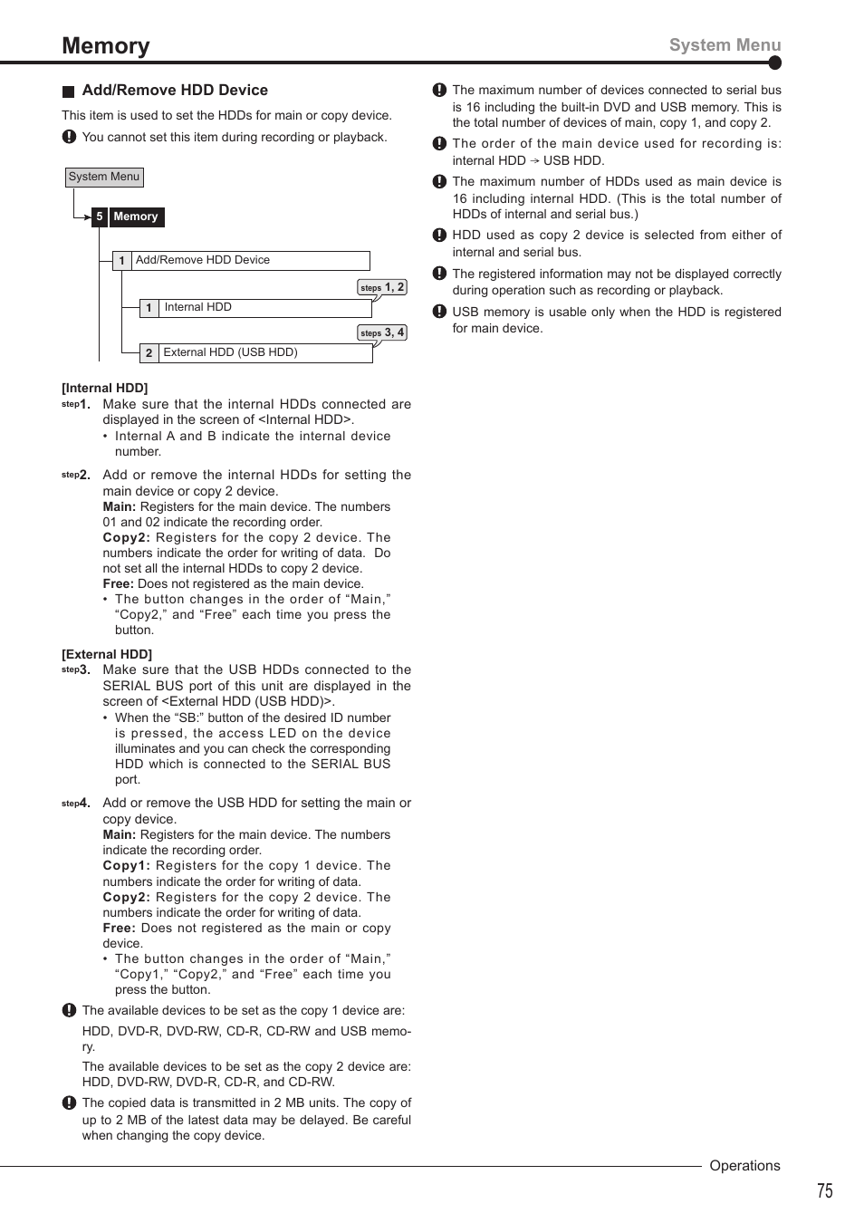 System menu | MITSUBISHI ELECTRIC DX-TL4516U User Manual | Page 78 / 131