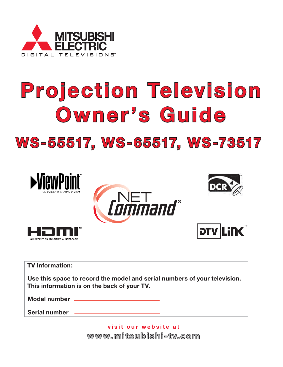 MITSUBISHI ELECTRIC WS-65517 User Manual | 100 pages