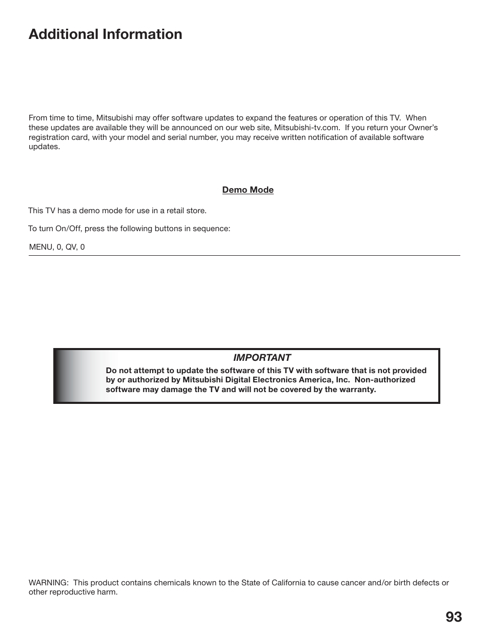 Additional information | MITSUBISHI ELECTRIC WS-65517 User Manual | Page 93 / 100