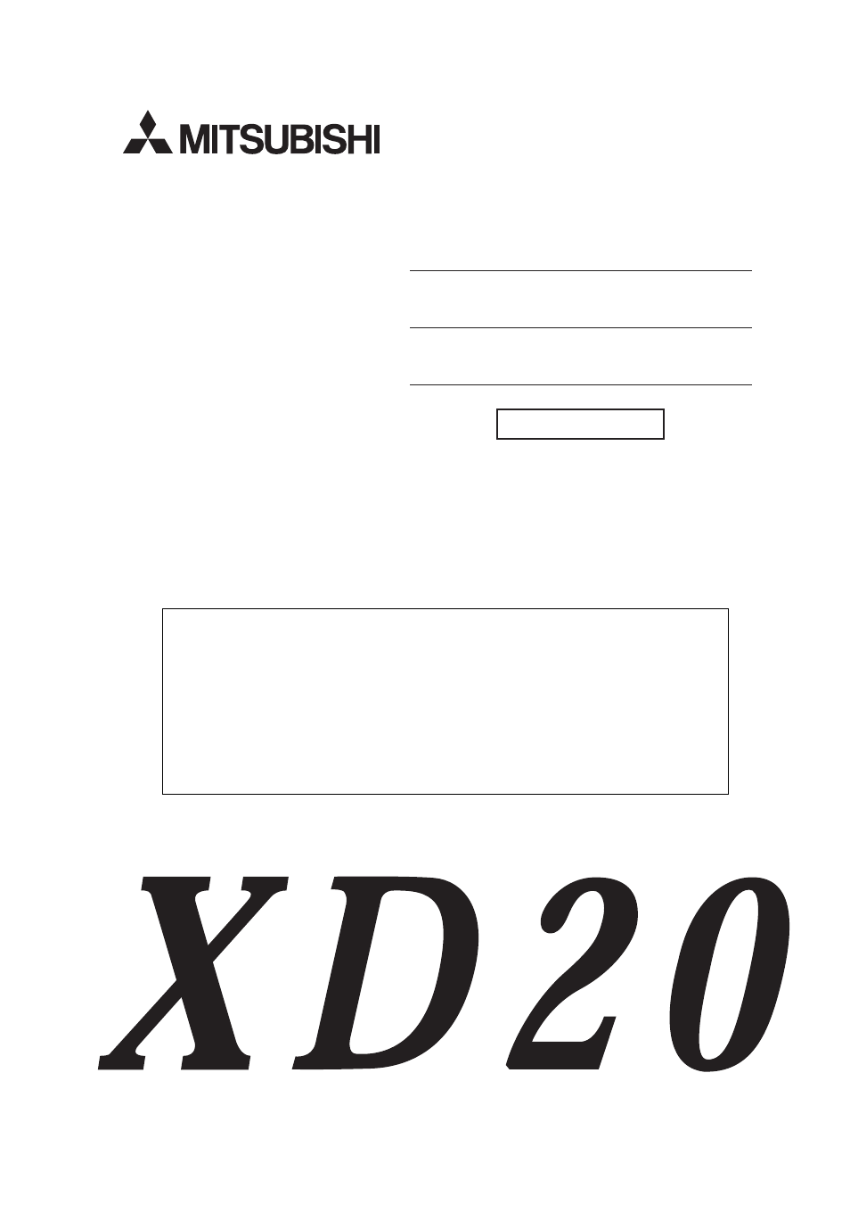 MITSUBISHI ELECTRIC XD20A User Manual | 35 pages