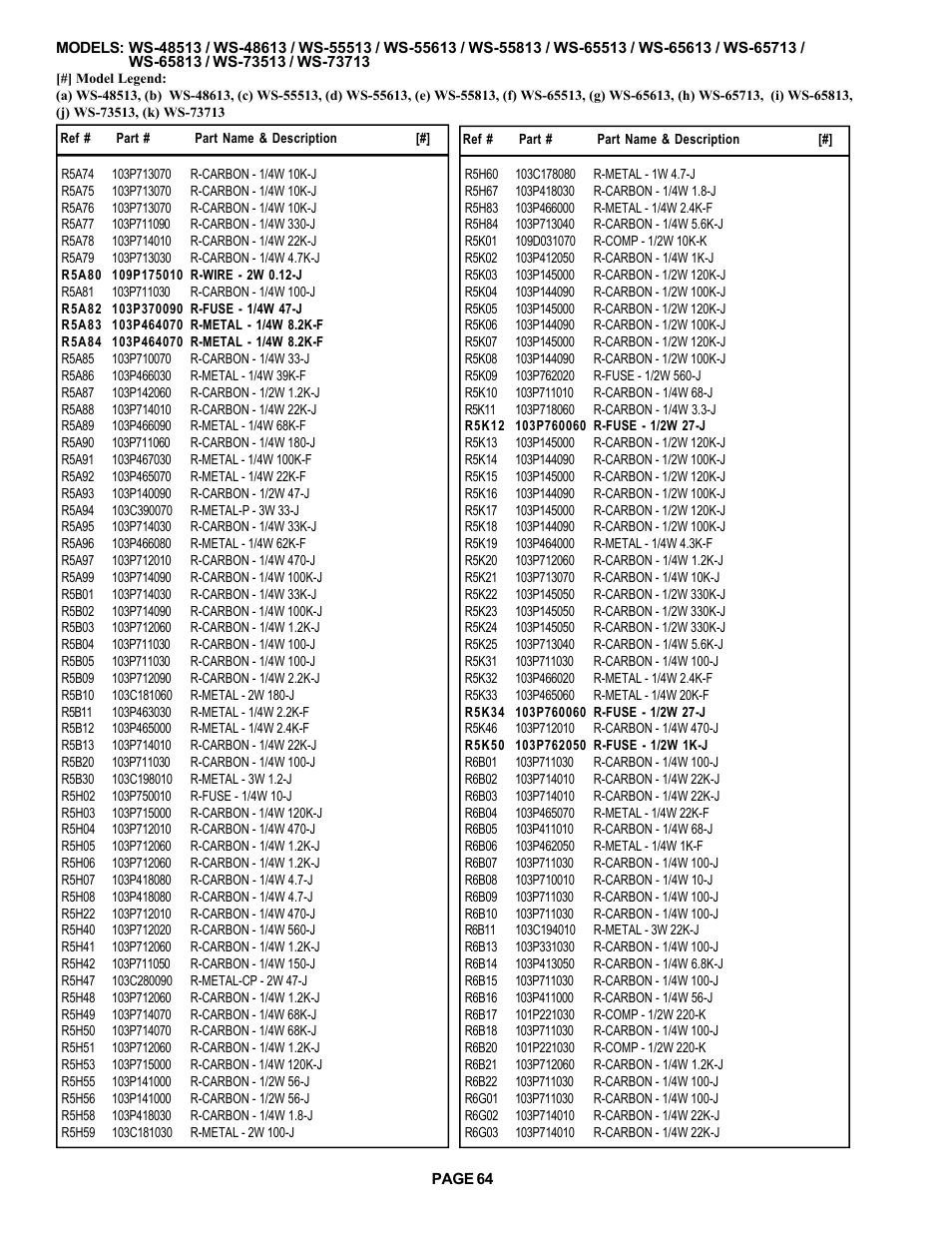 MITSUBISHI ELECTRIC WS-48513 User Manual | Page 64 / 86