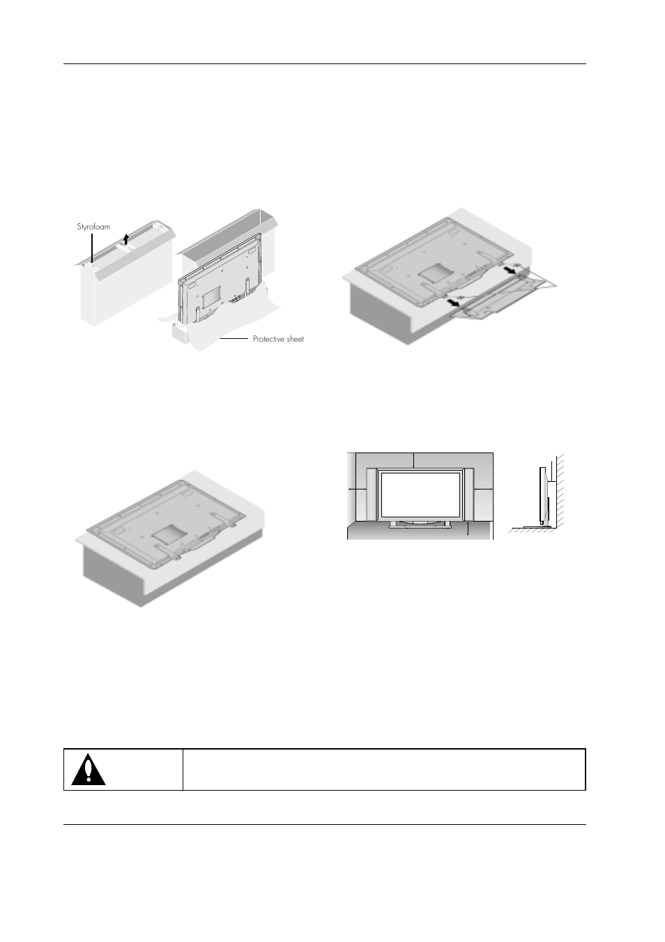 Installing the plasma tv on the stand, Preparations, Caution | MITSUBISHI ELECTRIC PD-4225S User Manual | Page 12 / 52