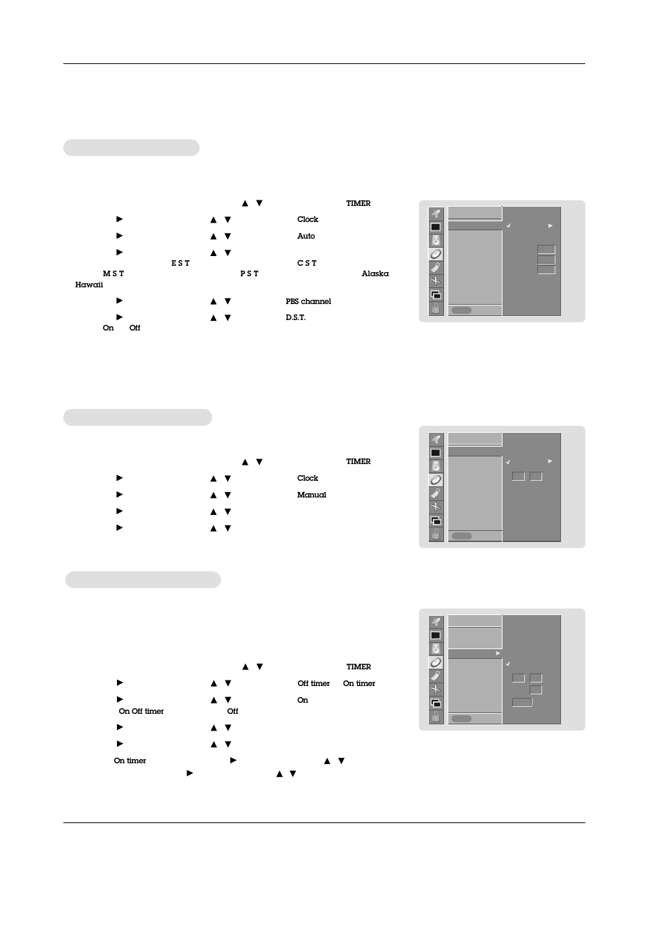 Timer menu options imer menu options | MITSUBISHI ELECTRIC PD-4225S User Manual | Page 32 / 52
