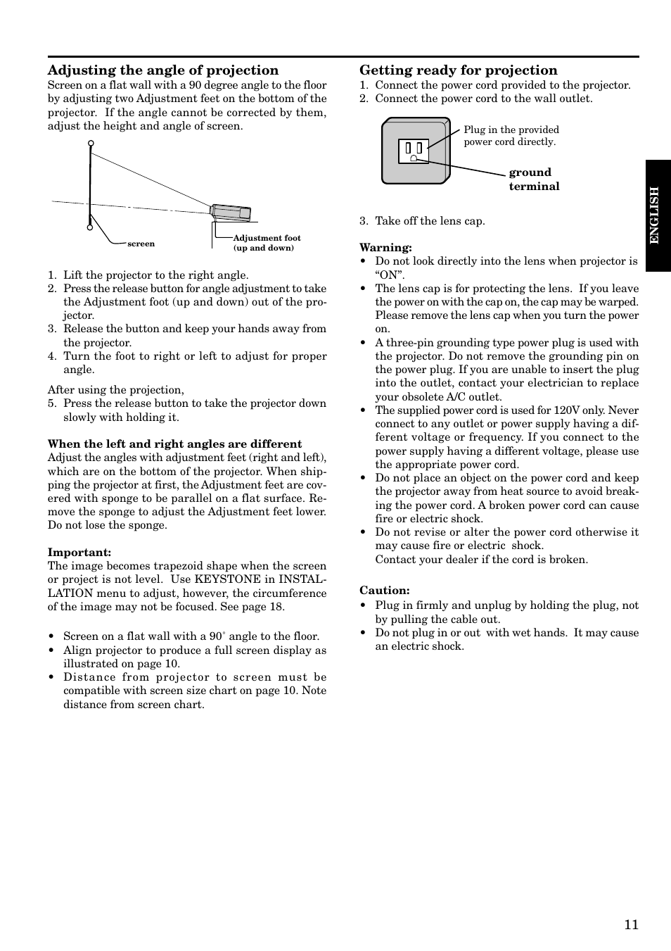 MITSUBISHI ELECTRIC LVP-X120A User Manual | Page 11 / 44