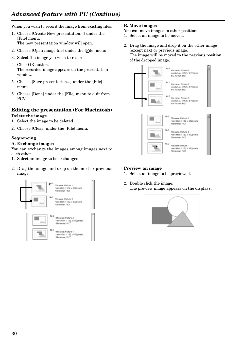 Advanced feature with pc (continue) | MITSUBISHI ELECTRIC LVP-X120A User Manual | Page 30 / 44