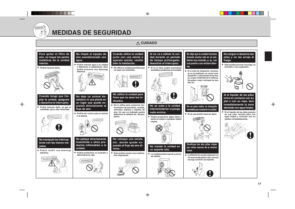 Medidas de seguridad | MITSUBISHI ELECTRIC MSH24WN User Manual | Page 17 / 32