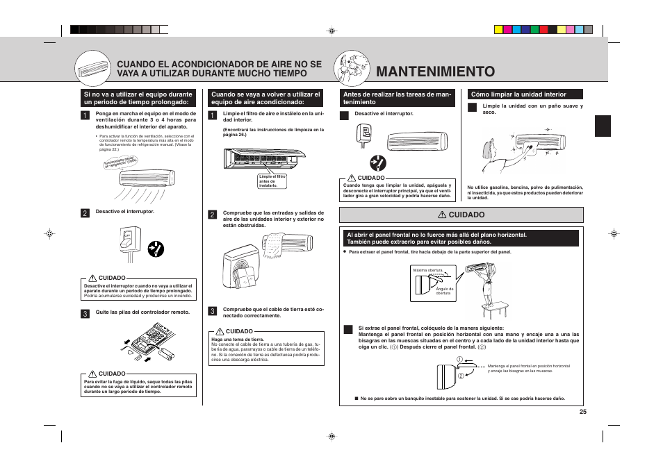 Mantenimiento | MITSUBISHI ELECTRIC MSH24WN User Manual | Page 25 / 32