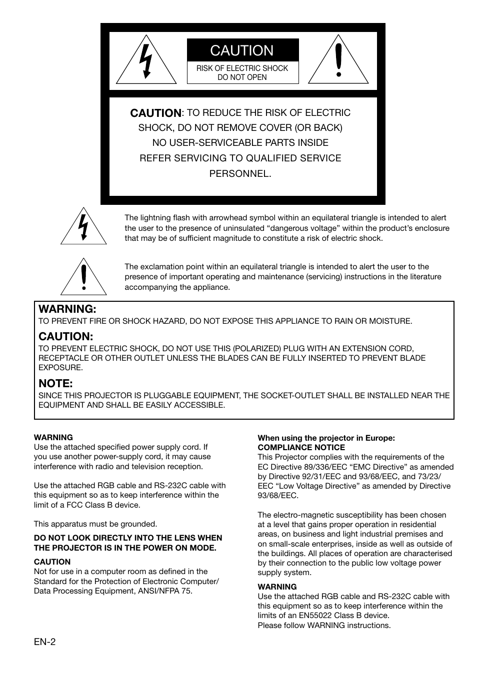 Caution, Warning | MITSUBISHI ELECTRIC HC3000 User Manual | Page 2 / 40