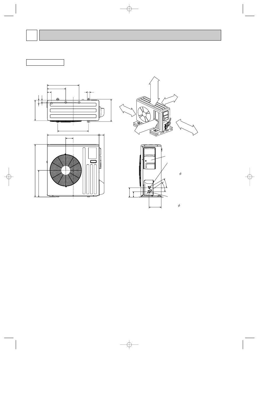 Outlines and dimensions 5, Outdoor unit muz-gb50va | MITSUBISHI ELECTRIC MUZ-GB50VA User Manual | Page 6 / 40