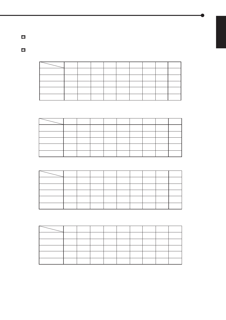 Recording time table, Recording time table english, Pre-alarm recording time table | Superior high medium standard basic, Recording duration is set to “long, Recording duration is set to “medium, Recording duration is set to “short | MITSUBISHI ELECTRIC DX-TL1600EM User Manual | Page 81 / 86