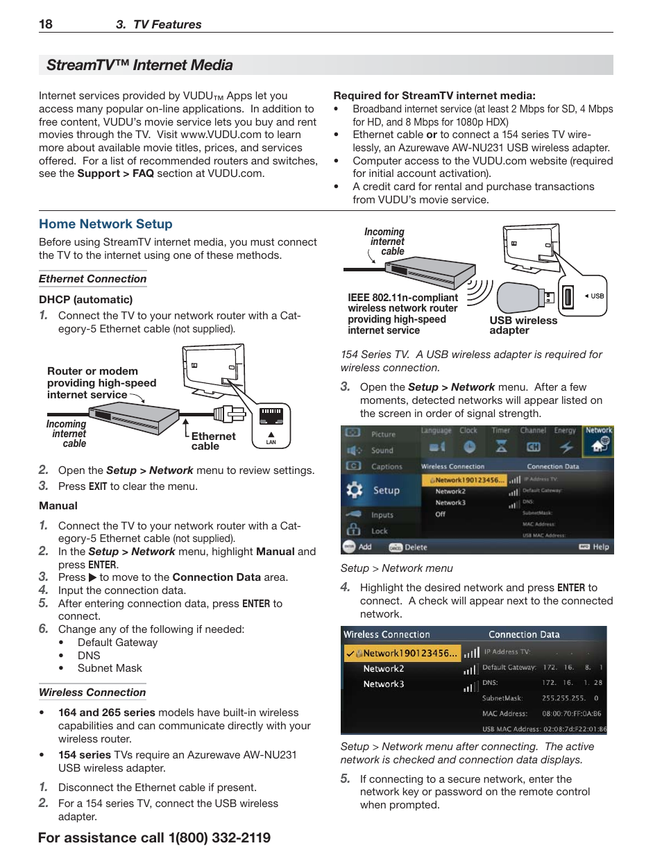 Streamtv™ internet media | MITSUBISHI ELECTRIC UNISEN 164 SERIES User Manual | Page 18 / 40