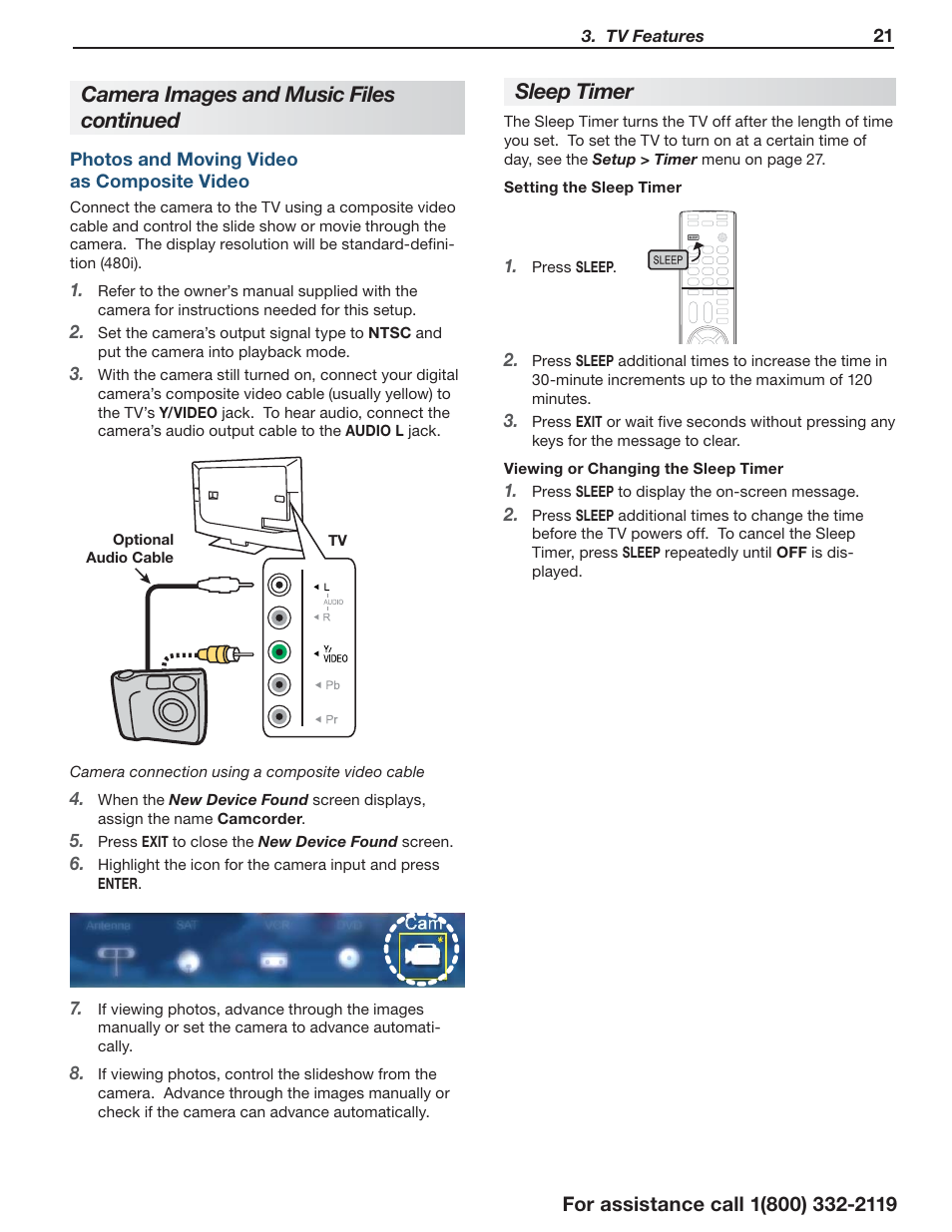 Sleep timer | MITSUBISHI ELECTRIC UNISEN 164 SERIES User Manual | Page 21 / 40