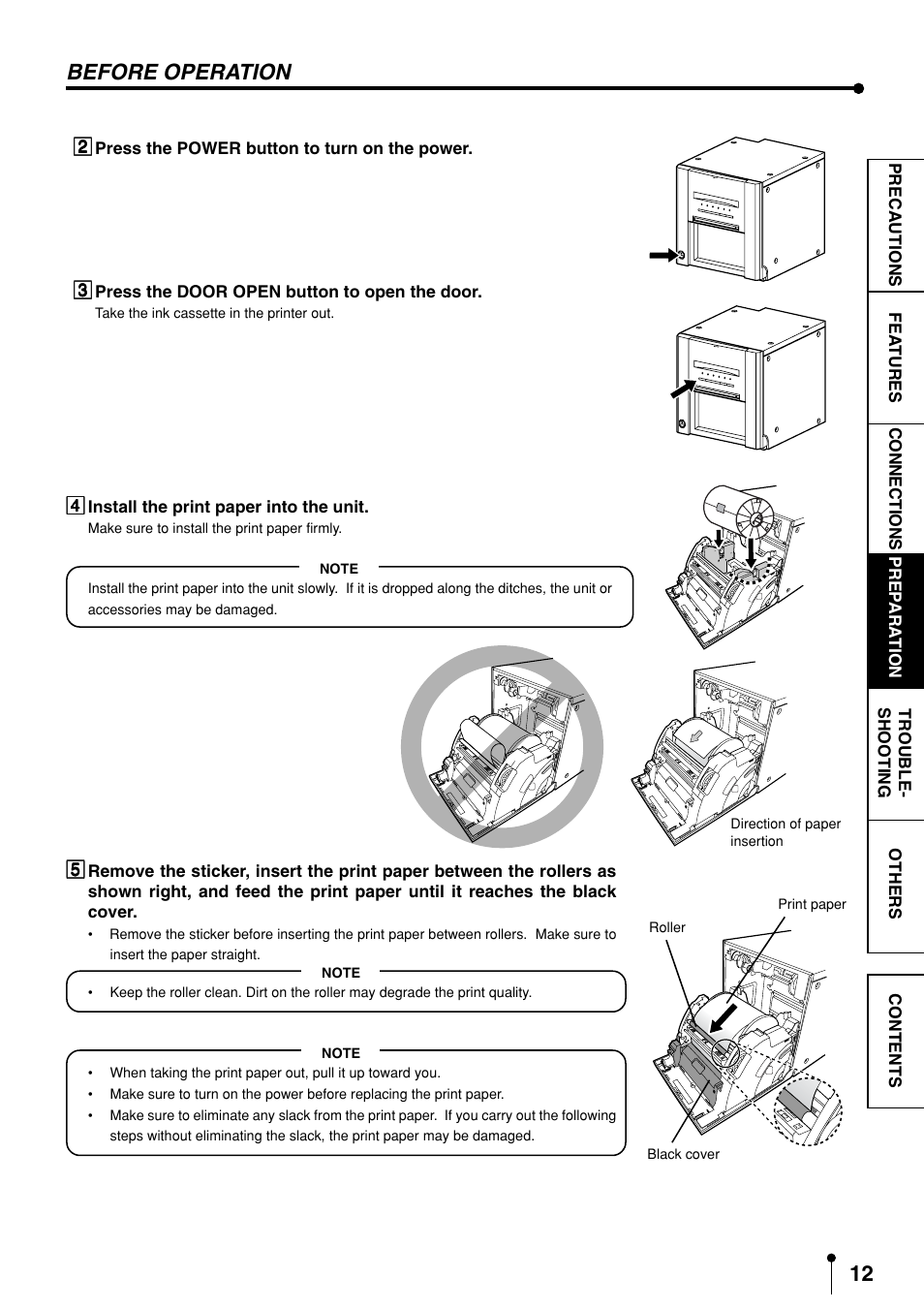 Before operation | MITSUBISHI ELECTRIC CP9600DW-S User Manual | Page 15 / 24