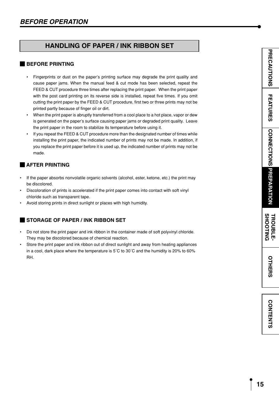 Handling of paper / ink ribbon set | MITSUBISHI ELECTRIC CP9600DW-S User Manual | Page 18 / 24