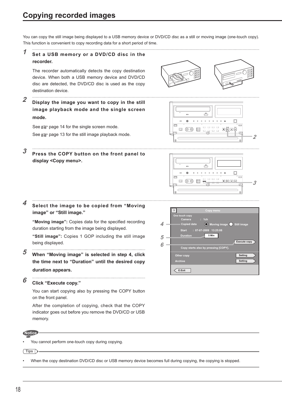 Copying recorded images | MITSUBISHI ELECTRIC MITSUBISHI ELECTRIC DX-TL5716U User Manual | Page 22 / 24