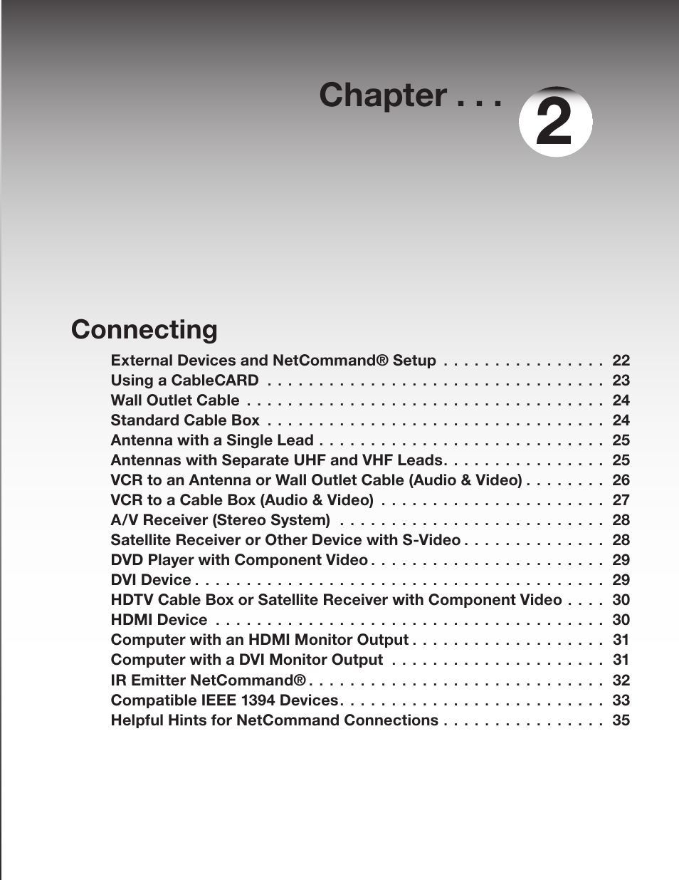 Chapter 2: connecting, Chapter, Connecting | MITSUBISHI ELECTRIC WD-62628 User Manual | Page 21 / 124