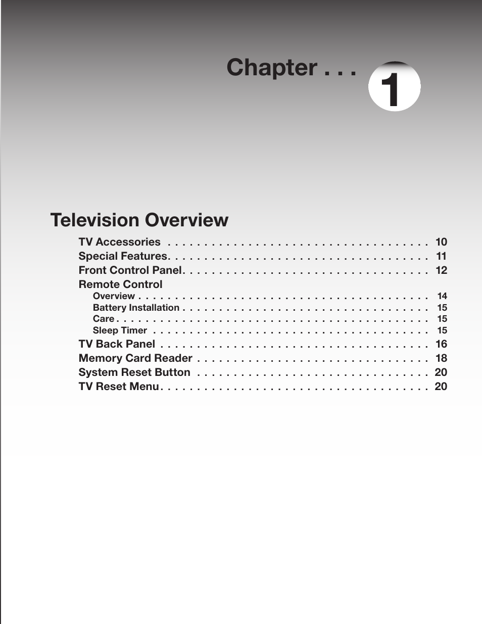 Chapter 1: television overview, Chapter, Television overview | MITSUBISHI ELECTRIC WD-62628 User Manual | Page 9 / 124