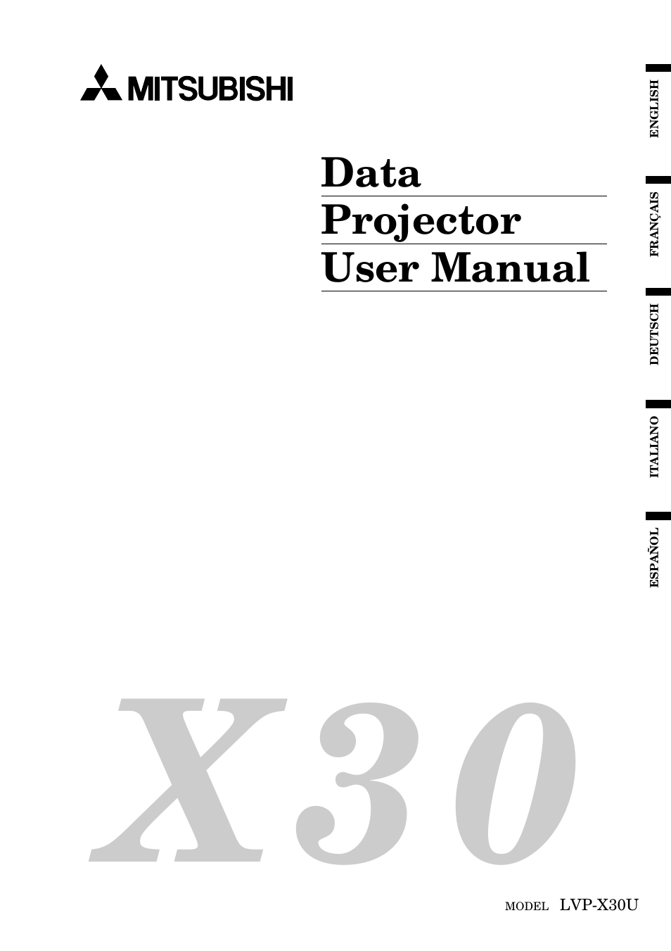 MITSUBISHI ELECTRIC LVP-X30U User Manual | 38 pages