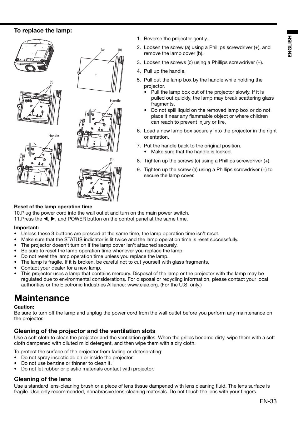 Maintenance | MITSUBISHI ELECTRIC XD2000 User Manual | Page 33 / 41