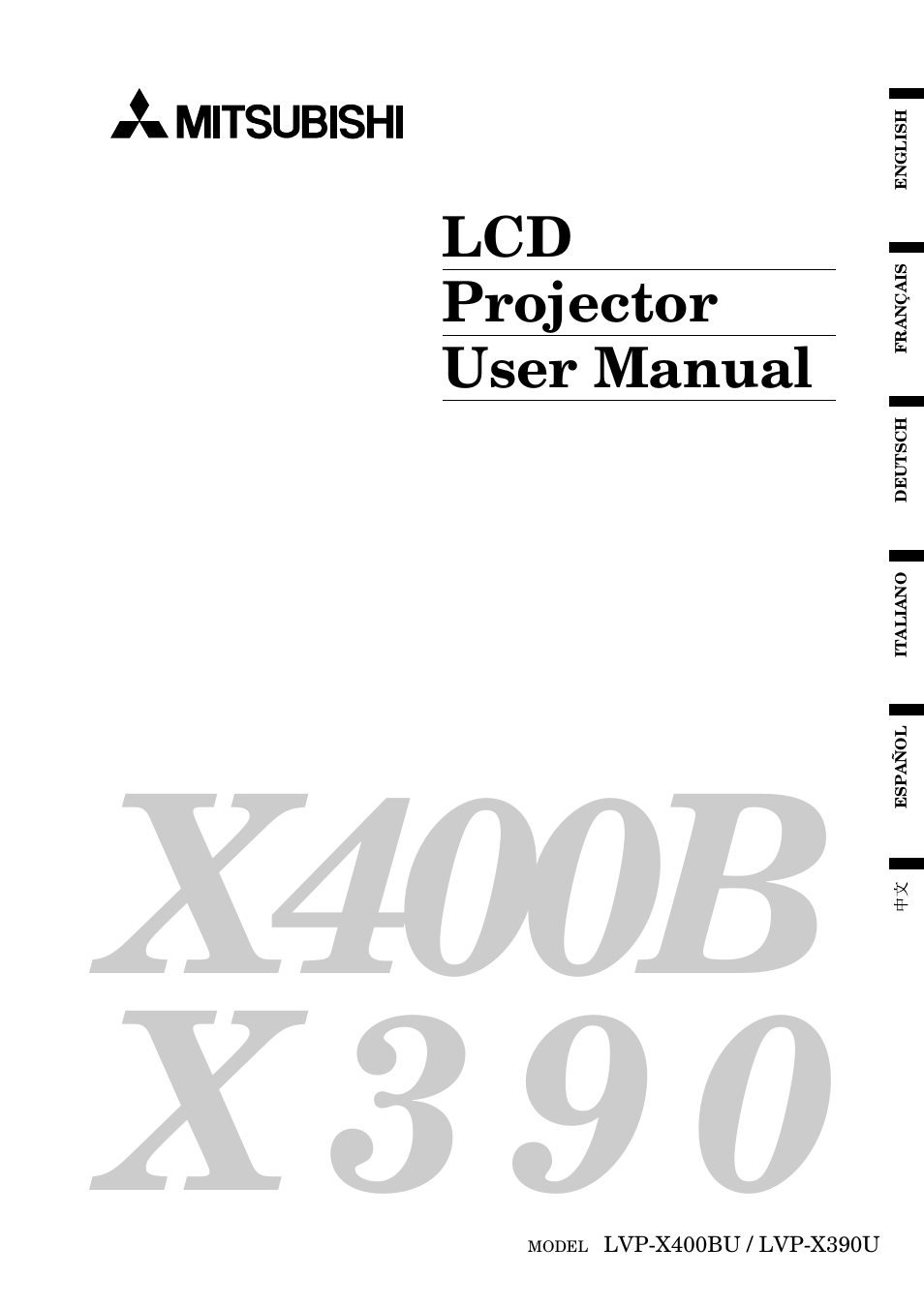 MITSUBISHI ELECTRIC LVP-X400BU User Manual | 34 pages