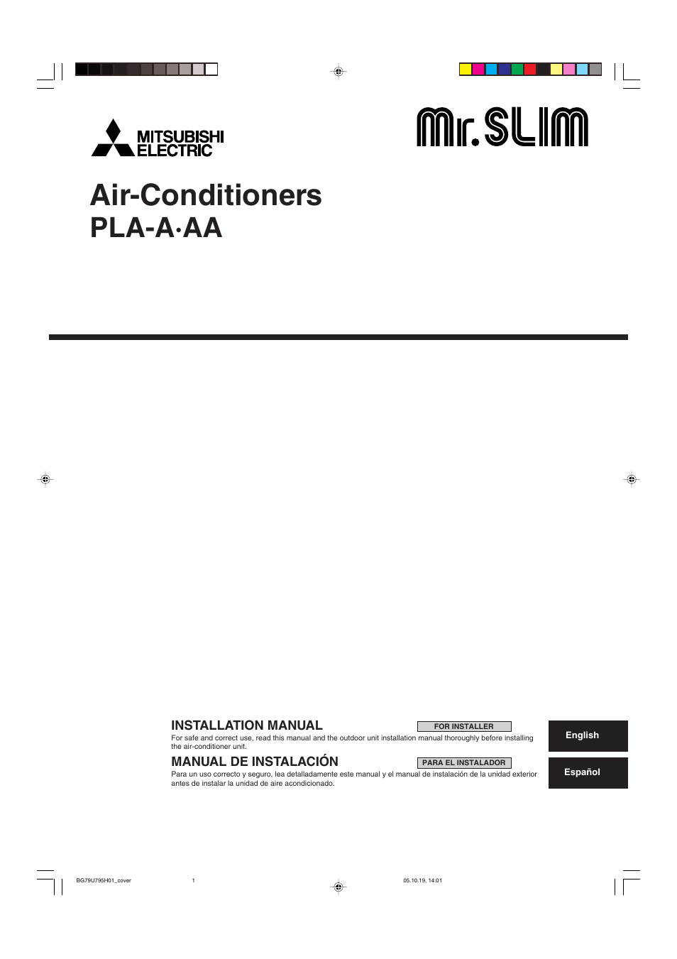 MITSUBISHI ELECTRIC Mr. Slim PLA-A-AA User Manual | 18 pages