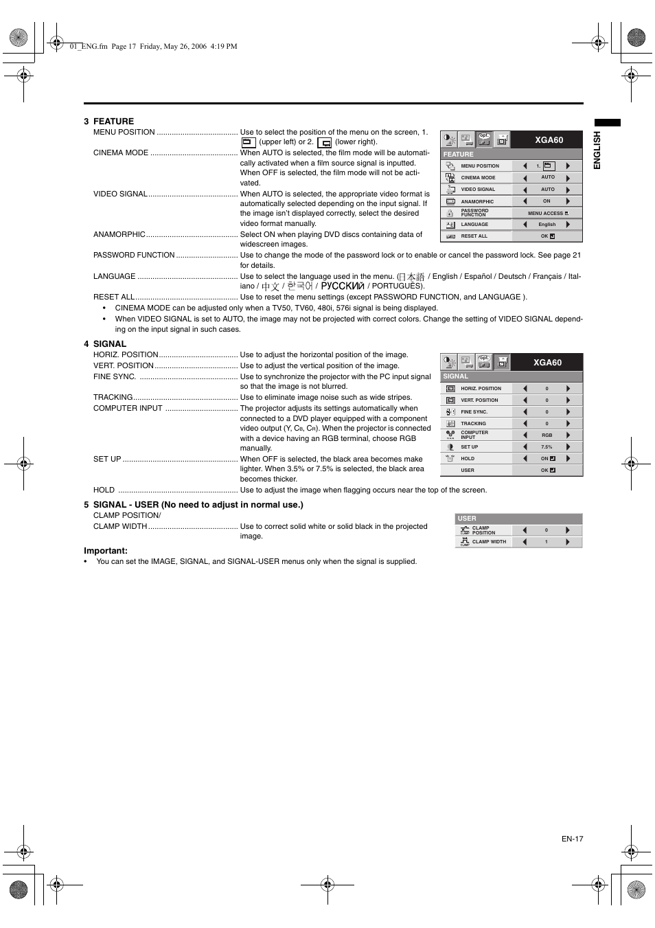 MITSUBISHI ELECTRIC XD420U User Manual | Page 17 / 30