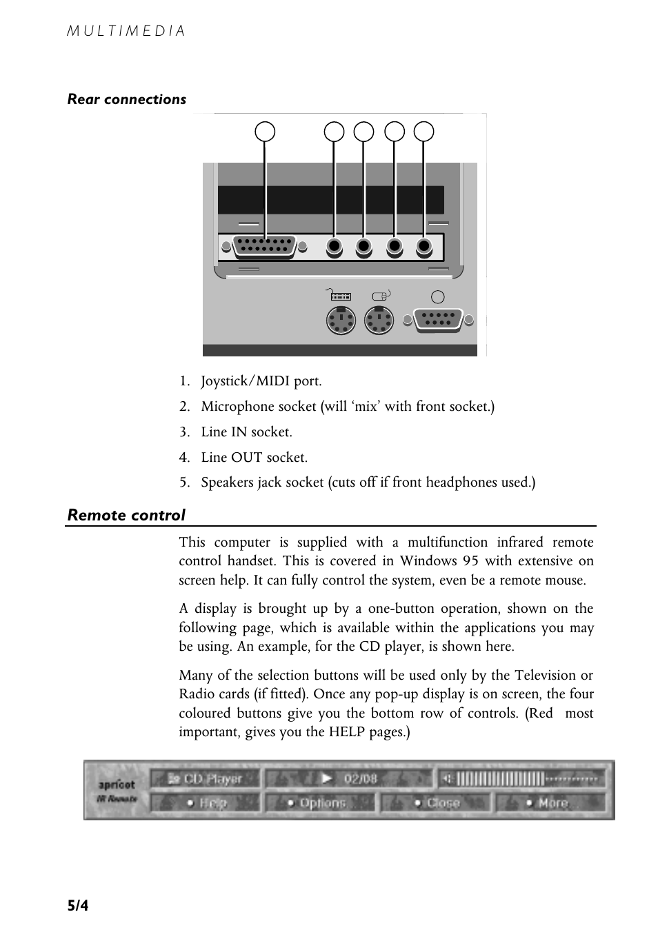 Remote control | MITSUBISHI ELECTRIC MS540 User Manual | Page 41 / 77