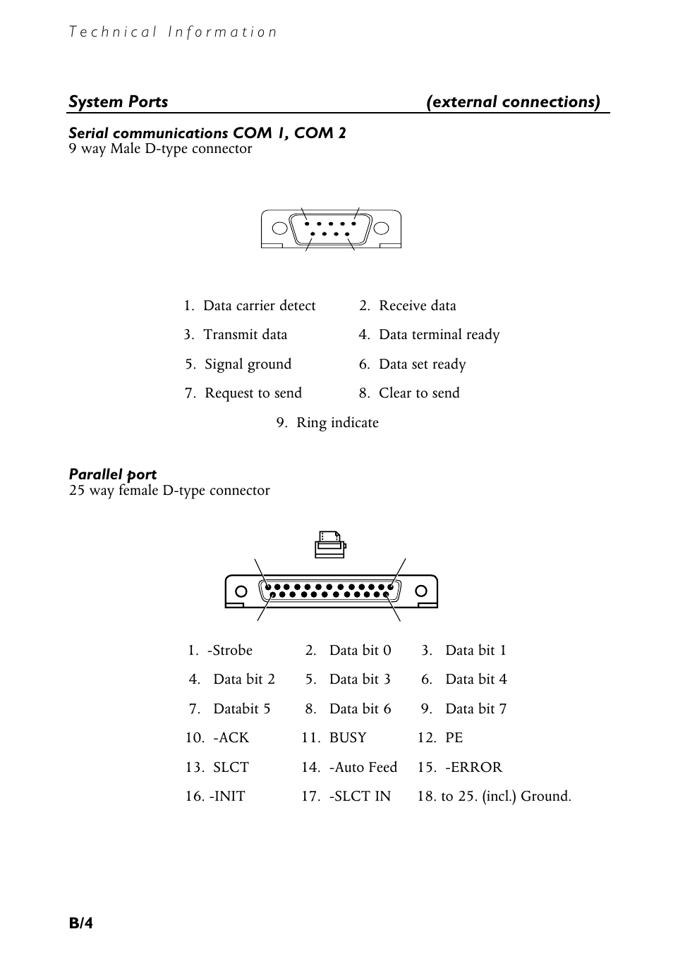 System ports (external connections) | MITSUBISHI ELECTRIC MS540 User Manual | Page 60 / 77