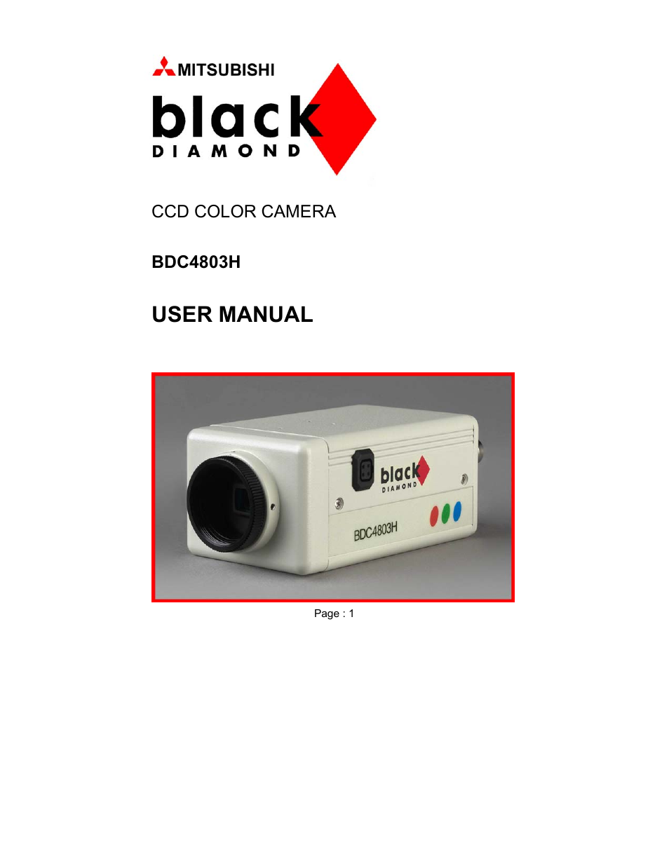 MITSUBISHI ELECTRIC BDC4803H User Manual | 12 pages