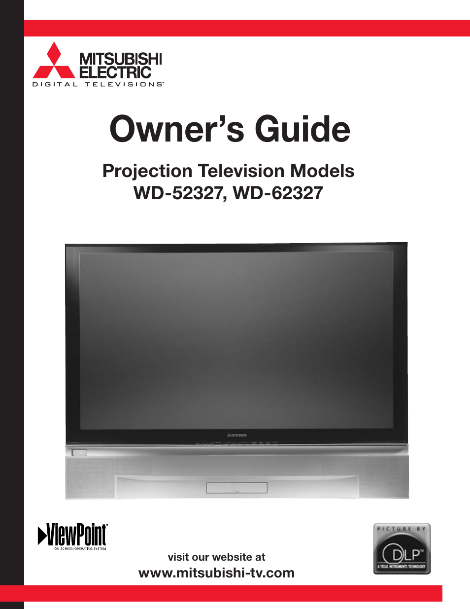 MITSUBISHI ELECTRIC WD-62327 User Manual | 72 pages