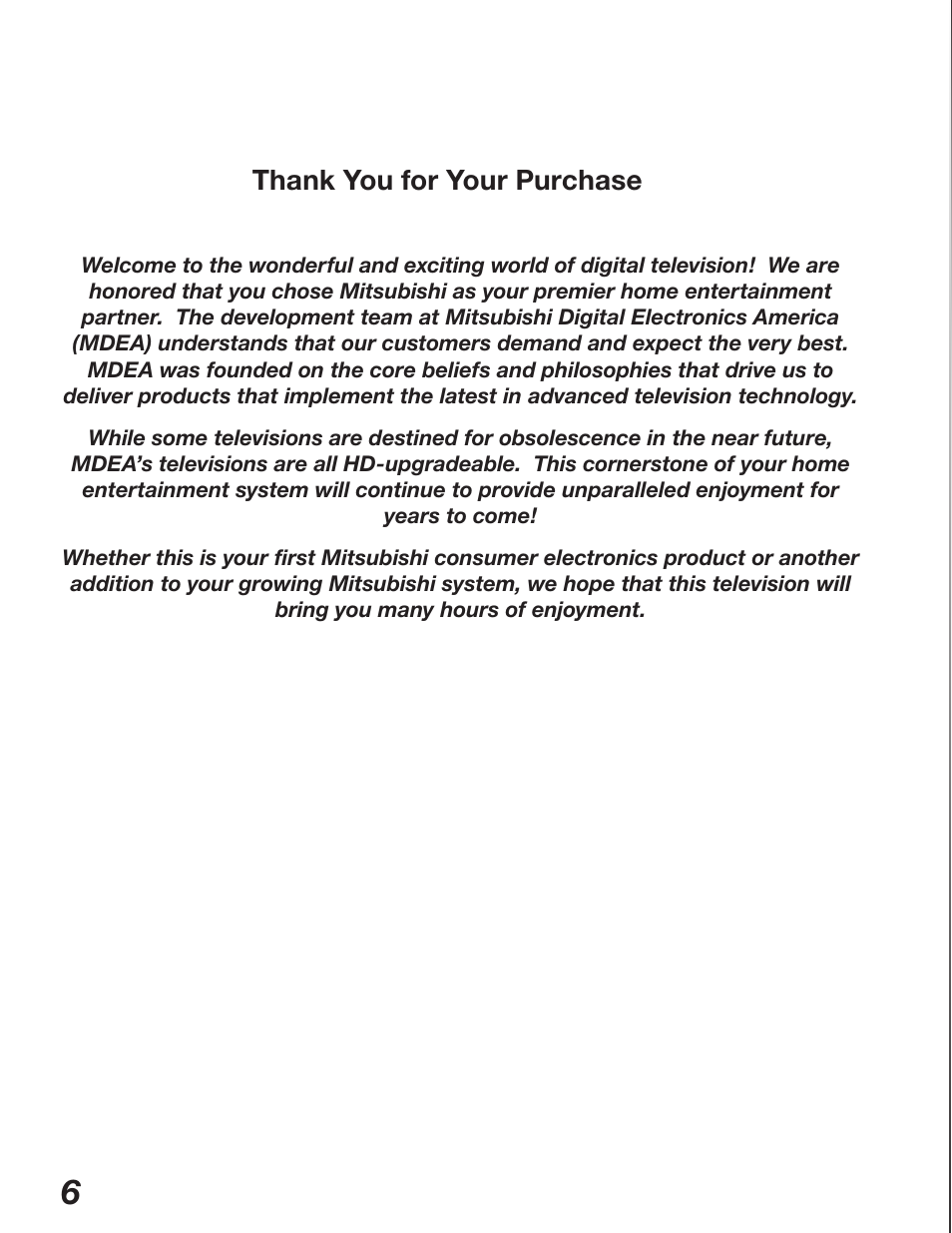 Chapter | MITSUBISHI ELECTRIC WD-62327 User Manual | Page 6 / 72