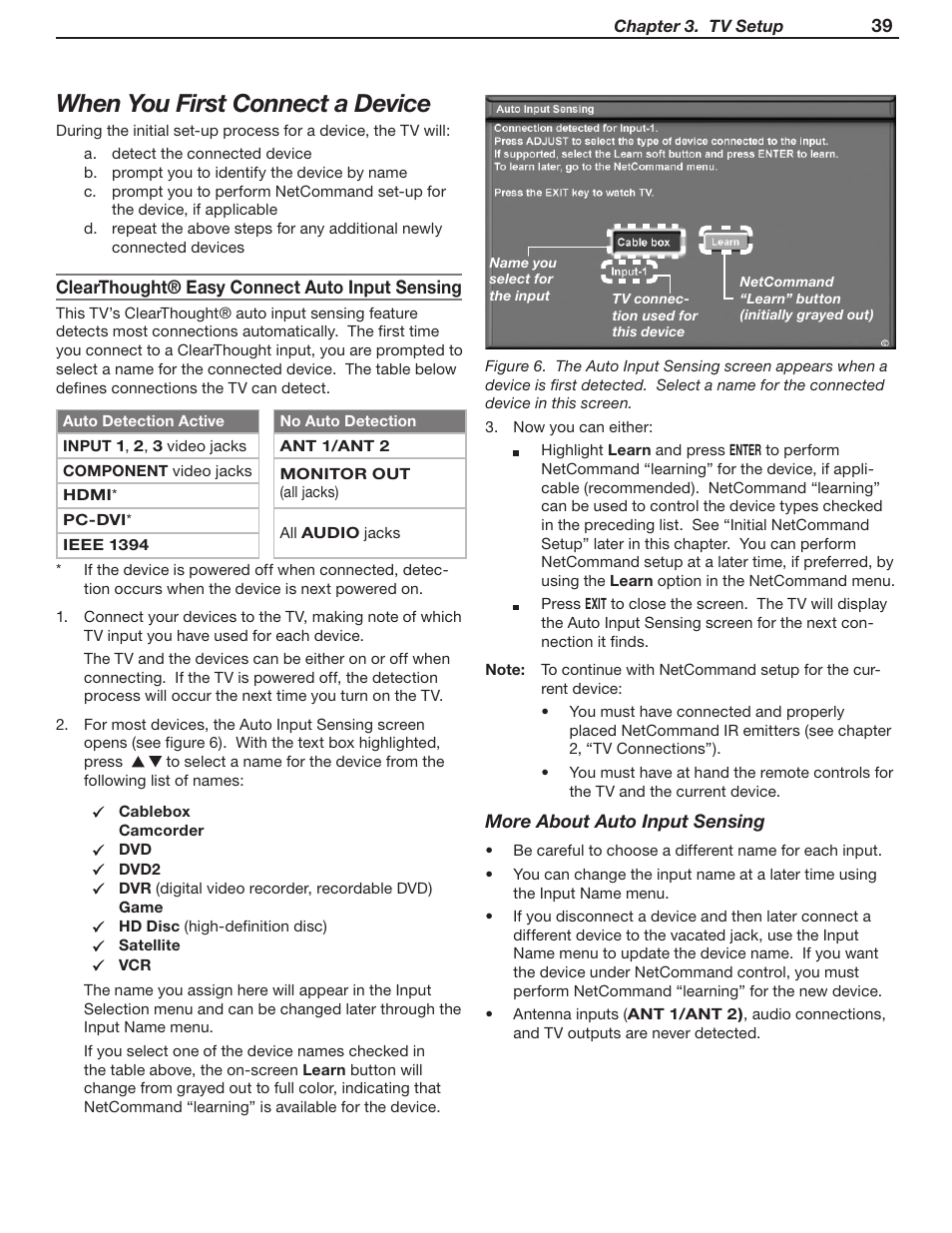 When you first connect a device | MITSUBISHI ELECTRIC WD-57732 User Manual | Page 39 / 124