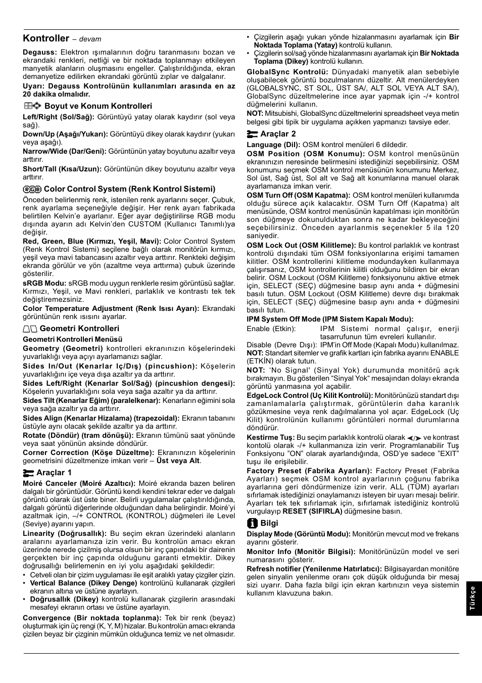 Kontroller | MITSUBISHI ELECTRIC Pro 930SB User Manual | Page 39 / 42