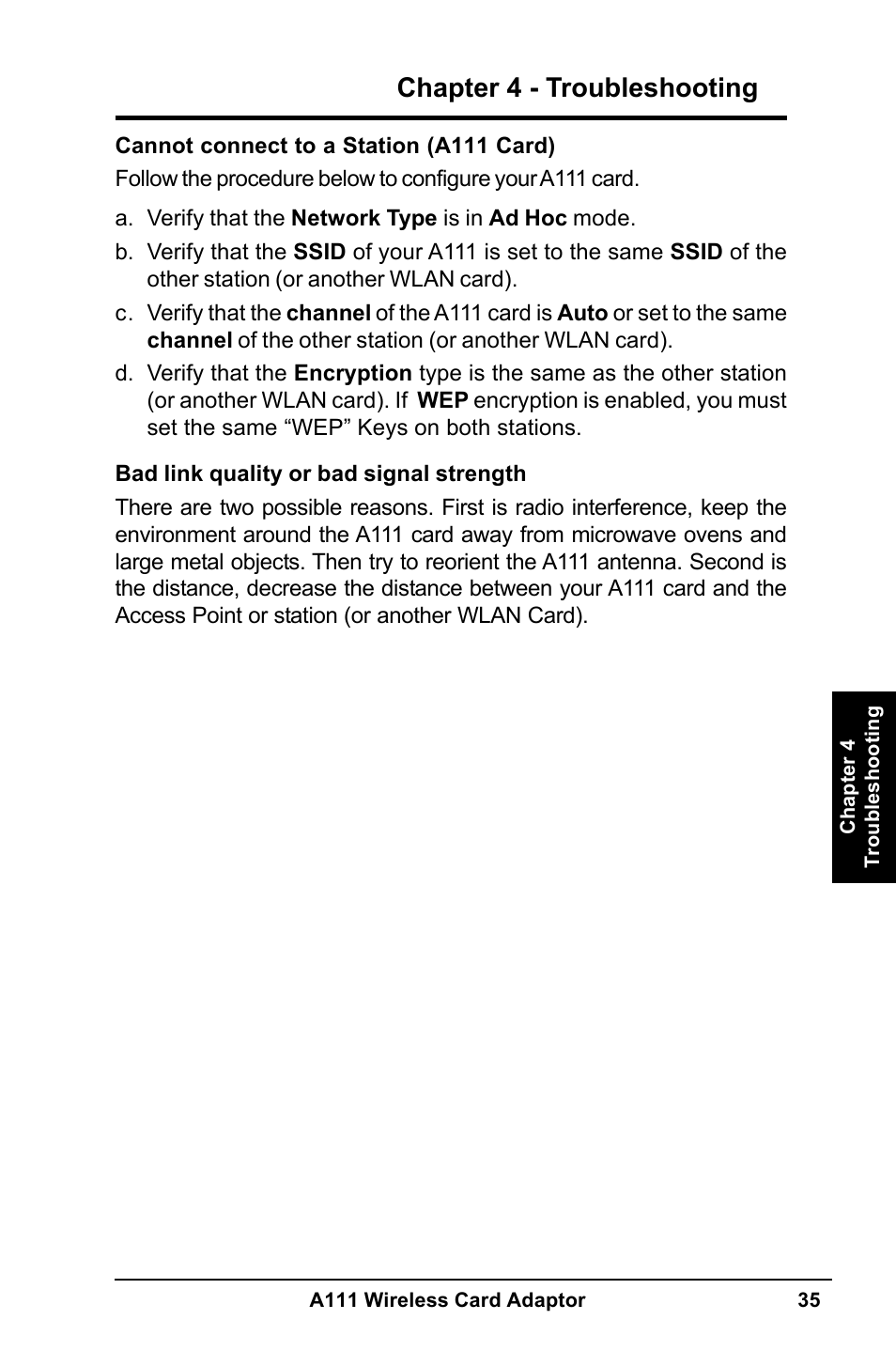 Chapter 4 - troubleshooting | MITSUBISHI ELECTRIC A111 User Manual | Page 35 / 46