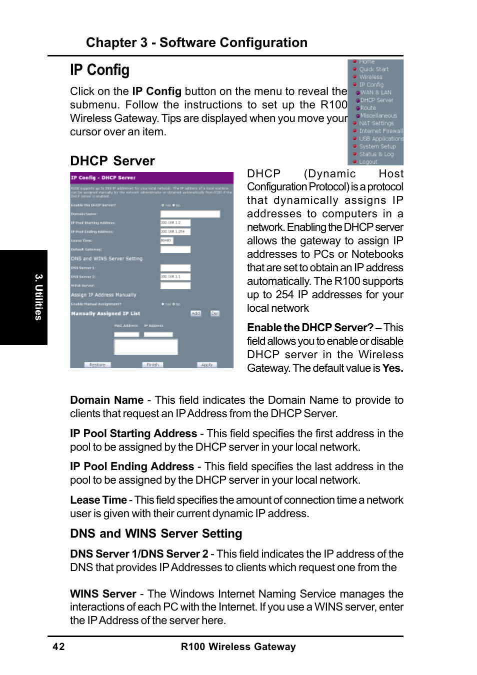 Ip config | MITSUBISHI ELECTRIC R100 User Manual | Page 42 / 102