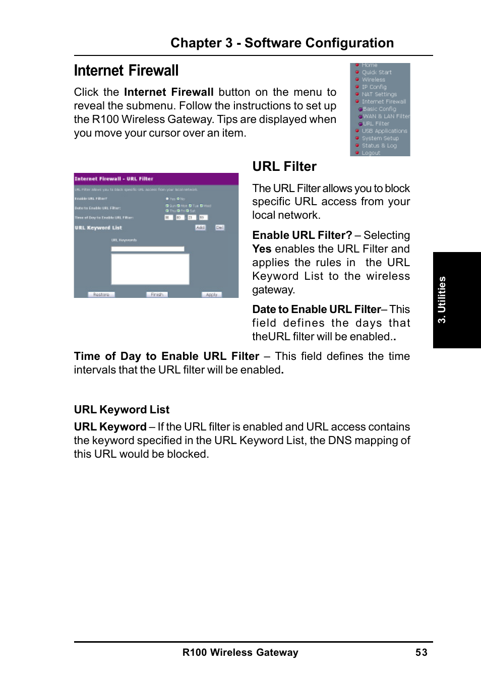 Internet firewall | MITSUBISHI ELECTRIC R100 User Manual | Page 53 / 102