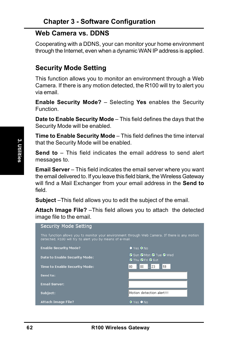 Security mode setting | MITSUBISHI ELECTRIC R100 User Manual | Page 62 / 102