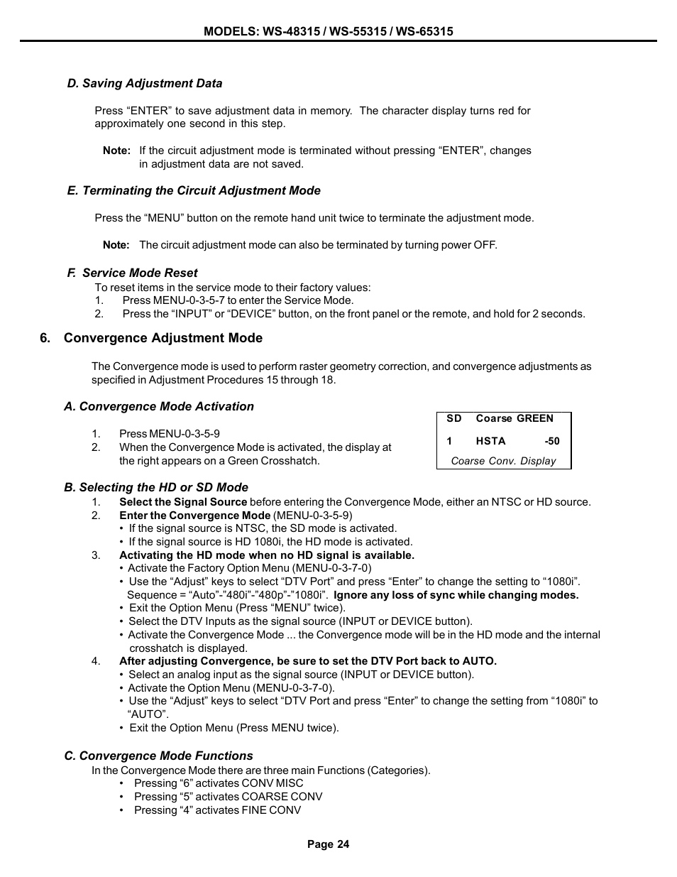 MITSUBISHI ELECTRIC WS-48315 User Manual | Page 24 / 68