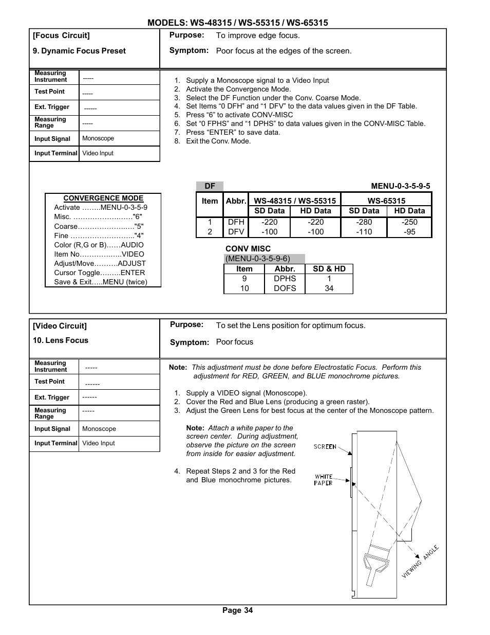 MITSUBISHI ELECTRIC WS-48315 User Manual | Page 34 / 68