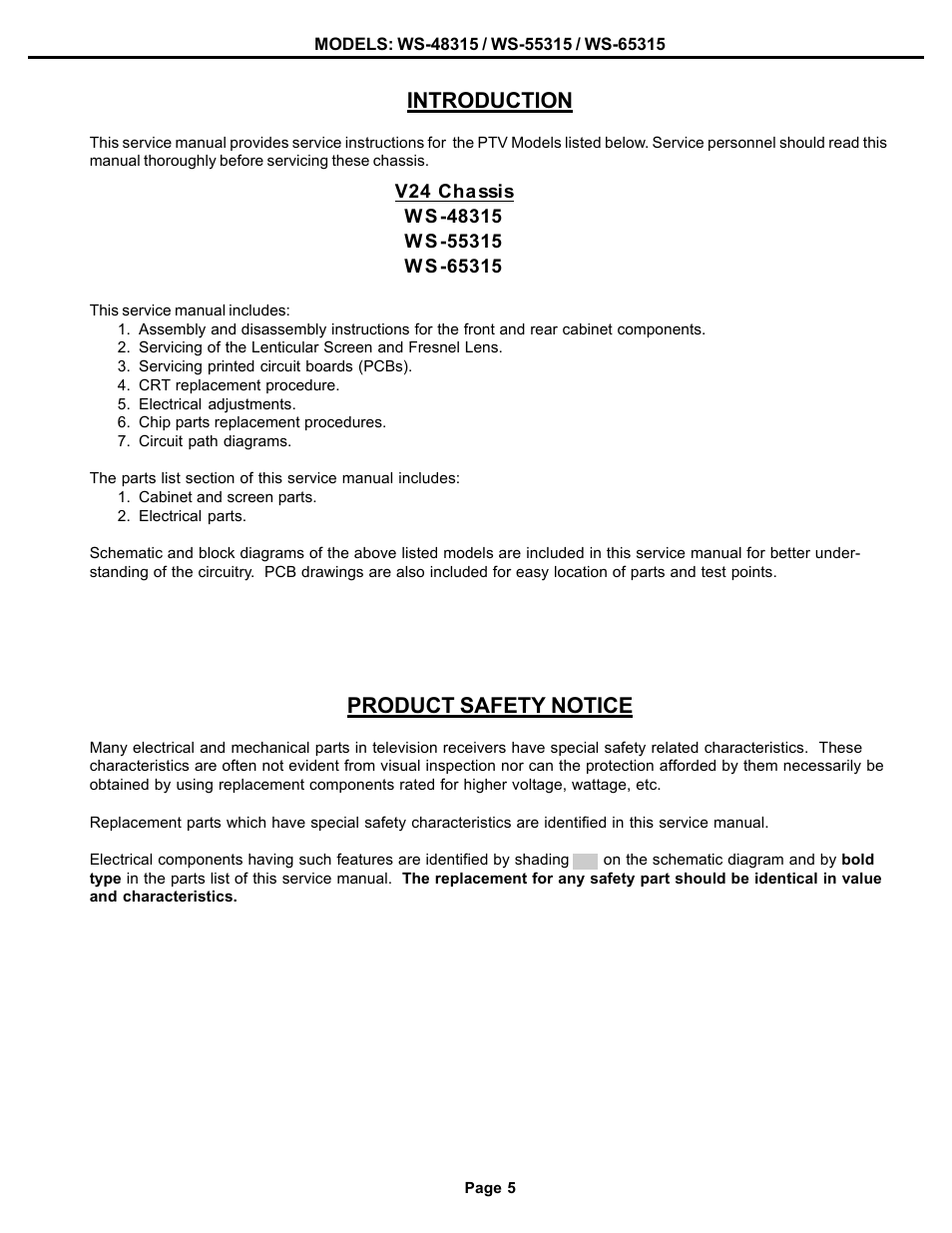 Introduction-safety, Introduction, Product safety notice | MITSUBISHI ELECTRIC WS-48315 User Manual | Page 5 / 68