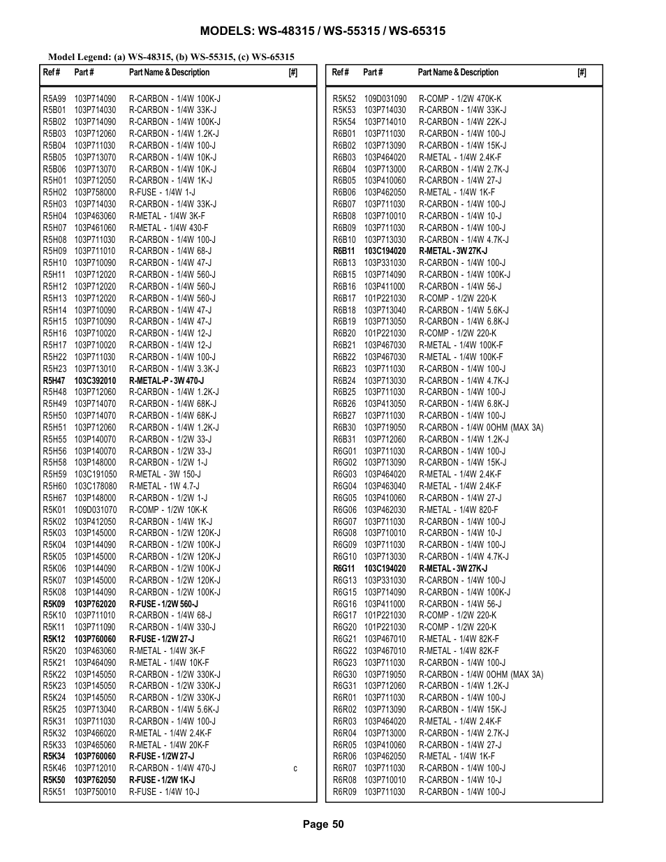 MITSUBISHI ELECTRIC WS-48315 User Manual | Page 50 / 68